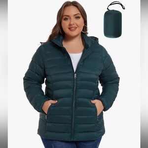 Packable Puffer Coat for Women, Light Weight Winter Jacket with Hood
